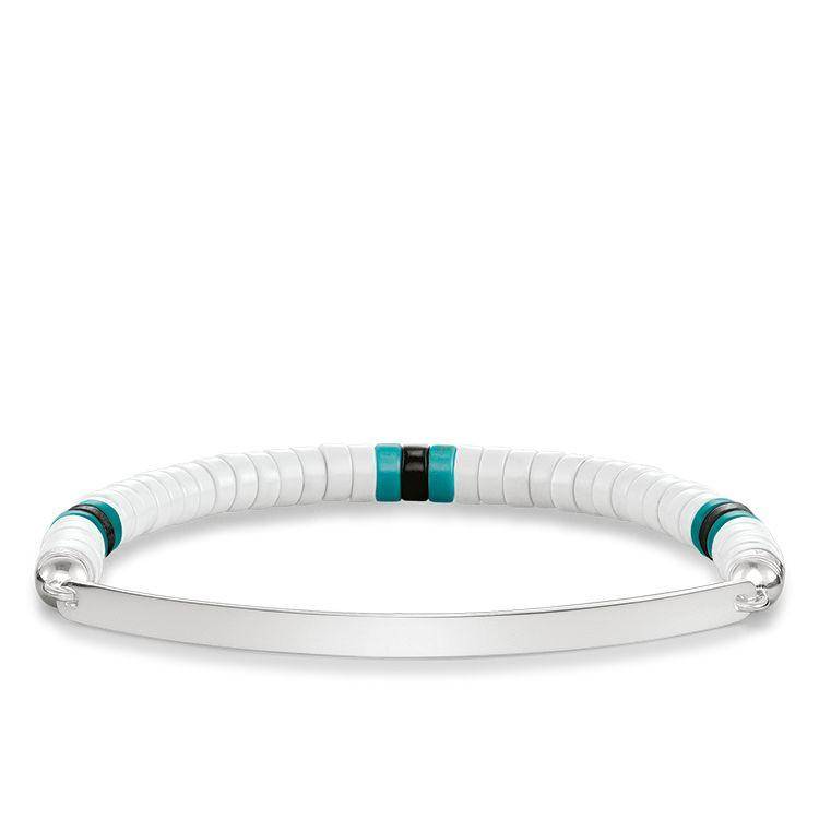 Thomas Sabo Love Bridge Silver Agate Obsidian Turquoise Ethno Bracelet D - Silver