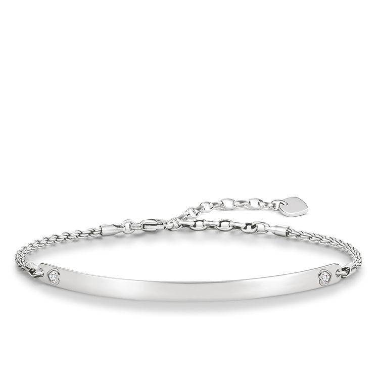 Thomas Sabo Love Bridge Sterling Silver White Zirconia Heart Bracelet D - Silver
