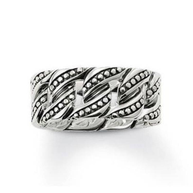 Thomas Sabo Rebel At Heart Sterling Silver Chain Ring - 56
