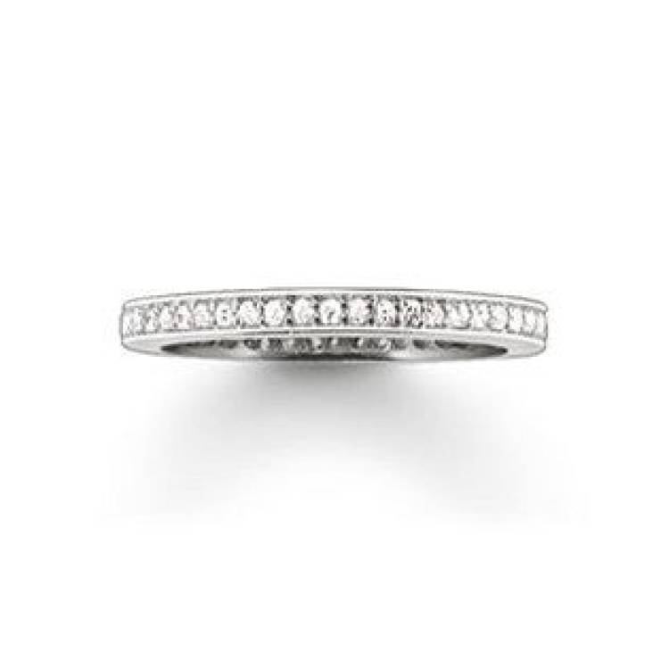 Thomas Sabo Glam And Soul Sterling Silver White Zirconia Eternity Style Ring D - 58