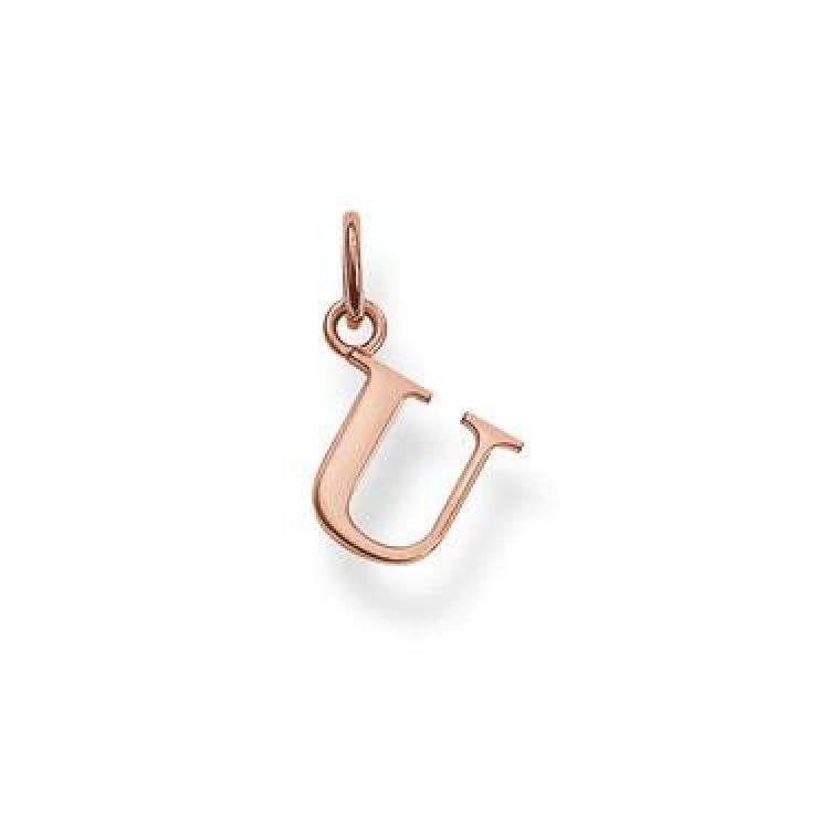Thomas Sabo Rose Gold Letter U Pendant D - TITLE Silver