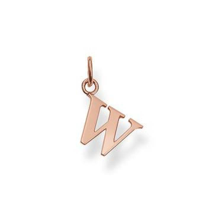 Thomas Sabo Rose Gold Letter W Pendant D - TITLE Silver