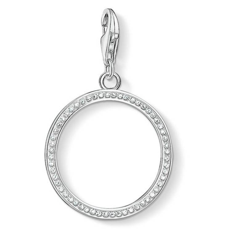 Thomas Sabo Sterling Silver White Zirconia Circle Pendant D - Silver
