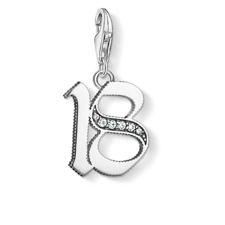 Thomas Sabo Sterling Silver White Zirconia Eighteen Charm D - Silver