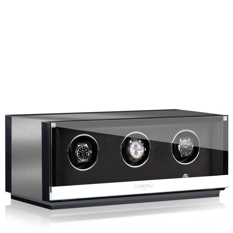 Chronovision Watch Winder Ambiance III Alu Black Silk - Black