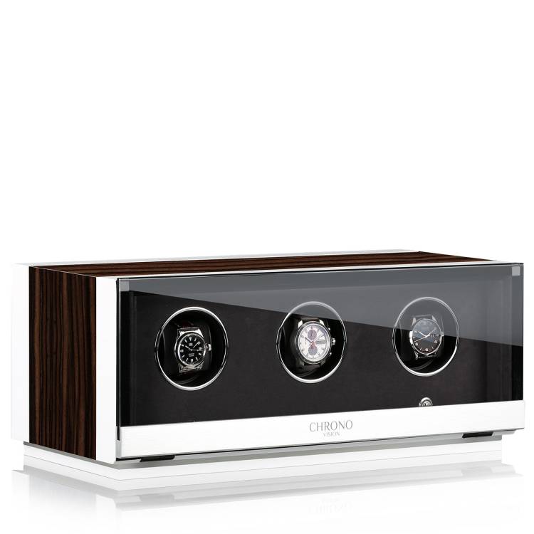 Chronovision Watch Winder Ambiance III Ebony Silk White Silk - White