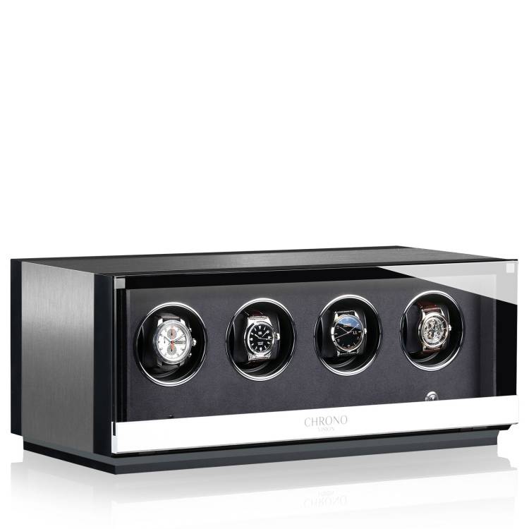 Chronovision Watch Winder Ambiance IV Alu Black Silk - Black