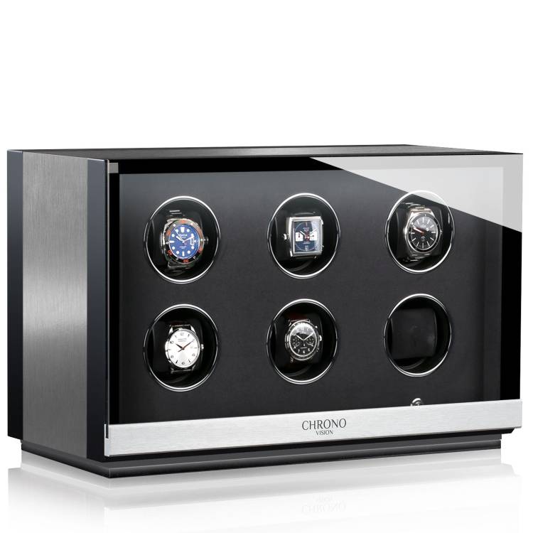 Chronovision Watch Winder Ambiance VI Alu Black Silk - Black