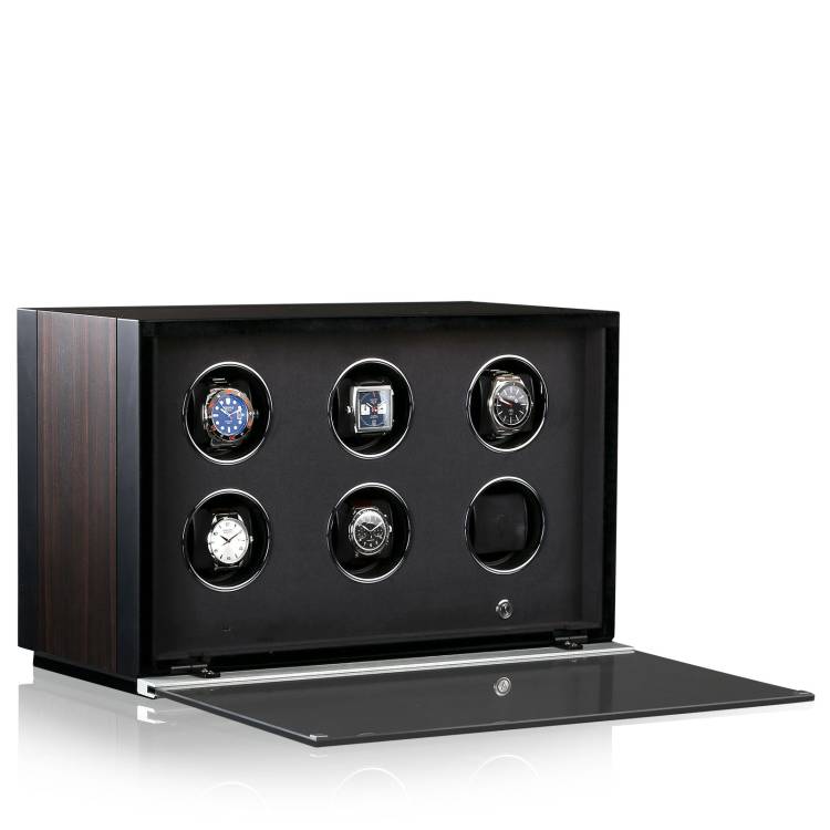 Chronovision Watch Winder Ambiance VI Ebony Silk Black Silk - Black