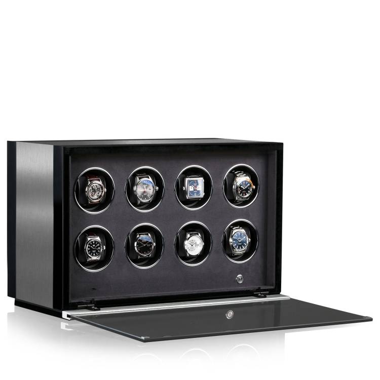 Chronovision Watch Winder Ambiance VIII Alu Black Silk - Black