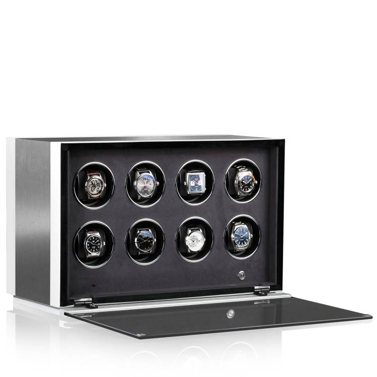 Chronovision Watch Winder Ambiance VIII Alu White Silk - White