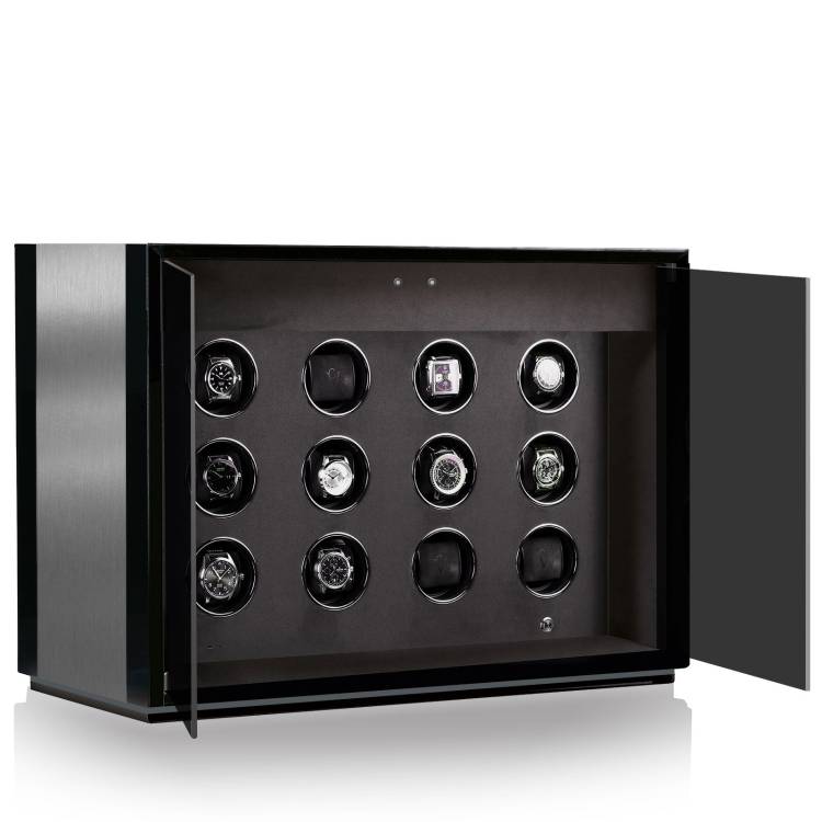 Chronovision Watch Winder Ambiance XII Alu Black Silk - Black