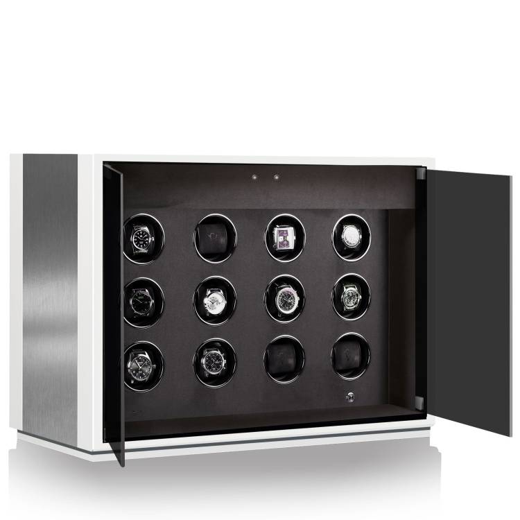 Chronovision Watch Winder Ambiance XII Alu White Silk - White