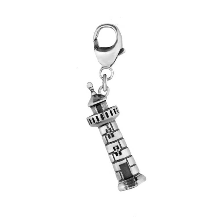Sterling Silver Regatta Lighthouse Clip Charm - Silver