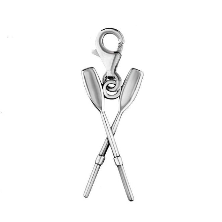 Sterling Silver Regatta Oars Clip Charm - Silver