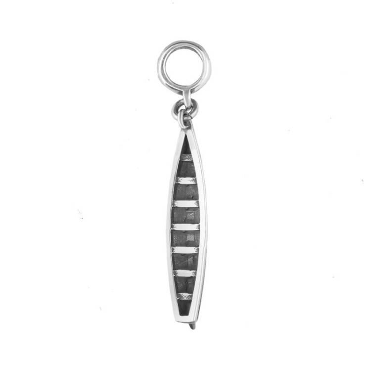 Sterling Silver Regatta Rowing Boat Tube Charm - Silver