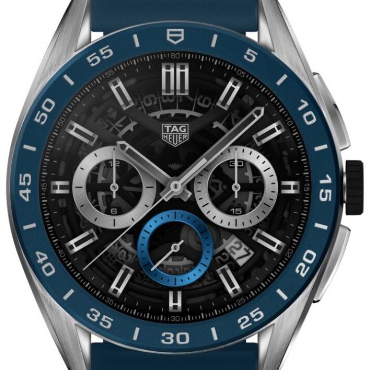 TAG Heuer Watch Connected Calibre E4 Blue 45 Rubber - Black