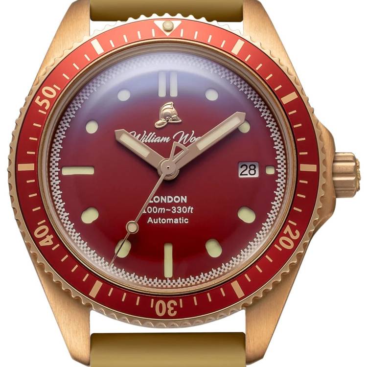 William Wood Watch Bronze Ruby Fire Gear