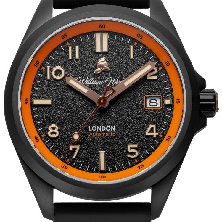 William Wood Watch Fearless Orange Black Fire Hose