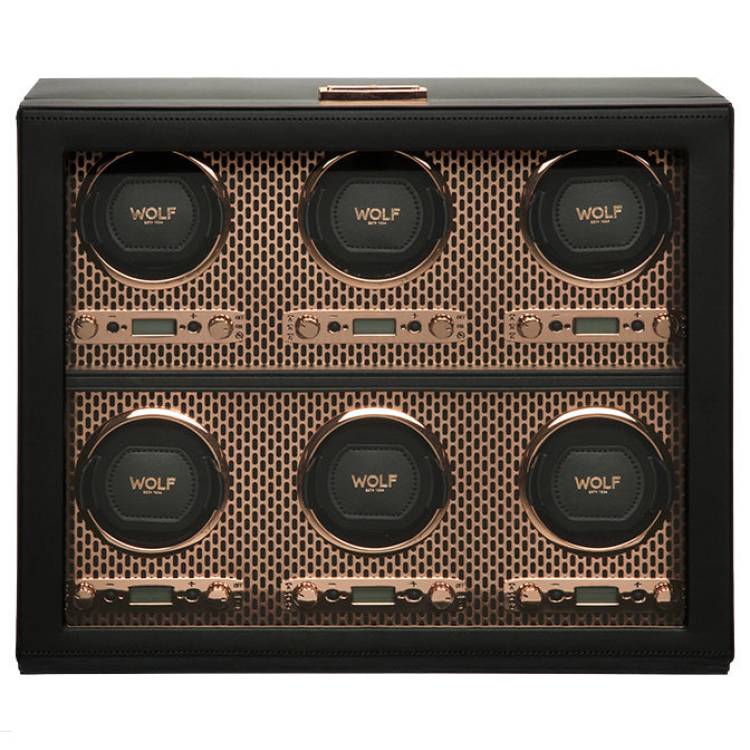 WOLF Watch Winder Axis 6 Piece Copper - Black