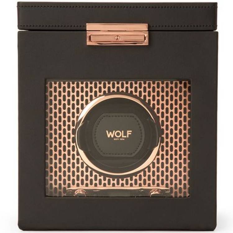 WOLF Watch Winder Axis Single With Storage Copper - Black