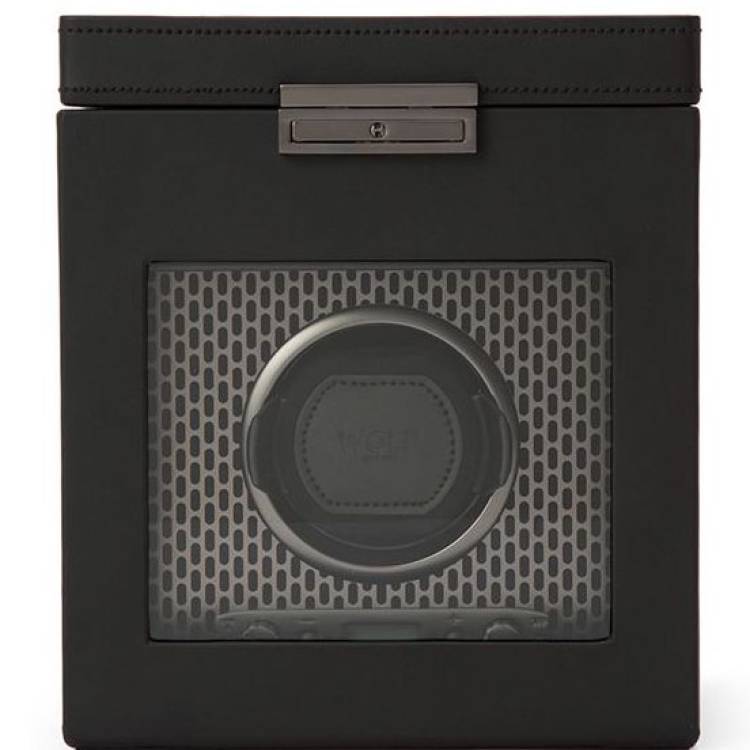 WOLF Watch Winder Axis Single With Storage Powder Coat - Black