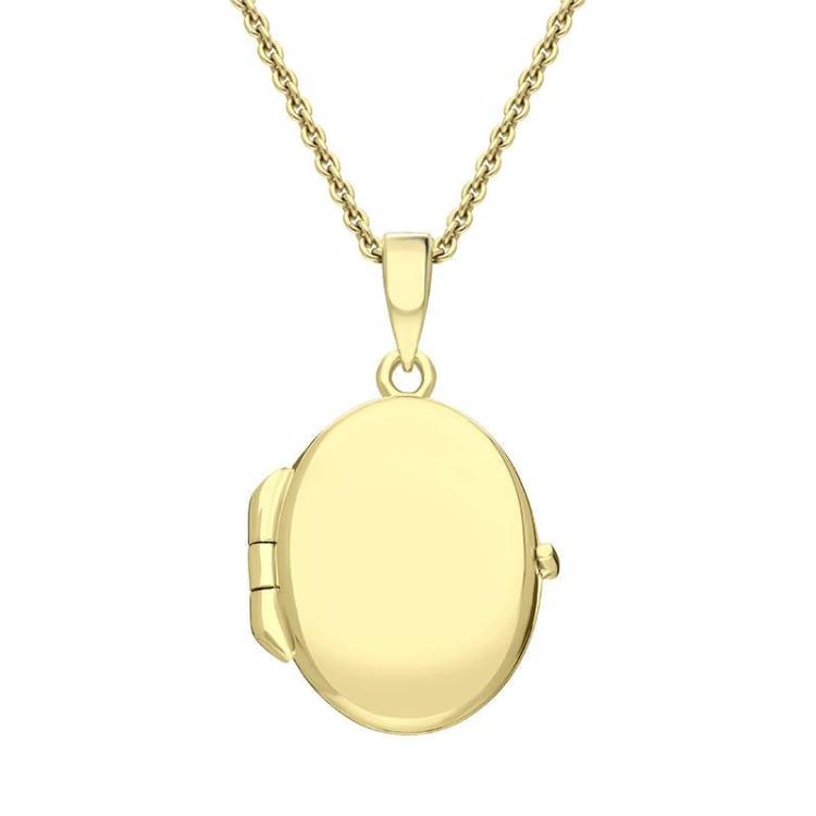 Yellow Gold Plated Sterling Silver Oval Keepsake Locket - Gold