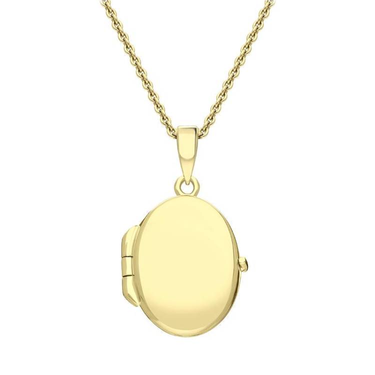 Yellow Gold Plated Sterling Silver Small Oval Keepsake Locket - Gold