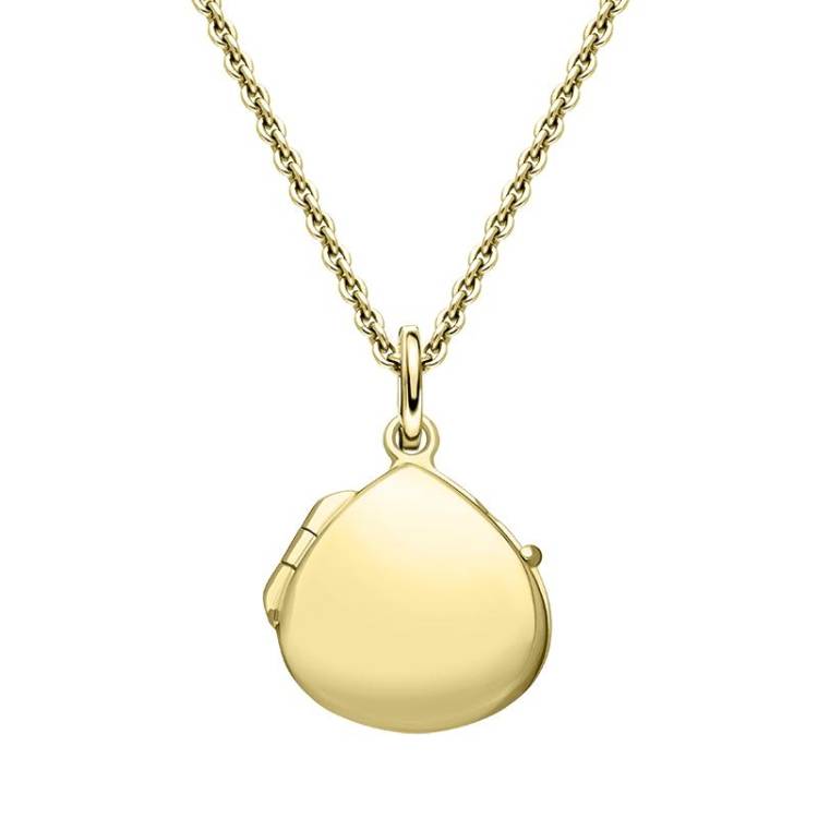 Yellow Gold Plated Sterling Silver Tear Drop Keepsake Locket - Gold