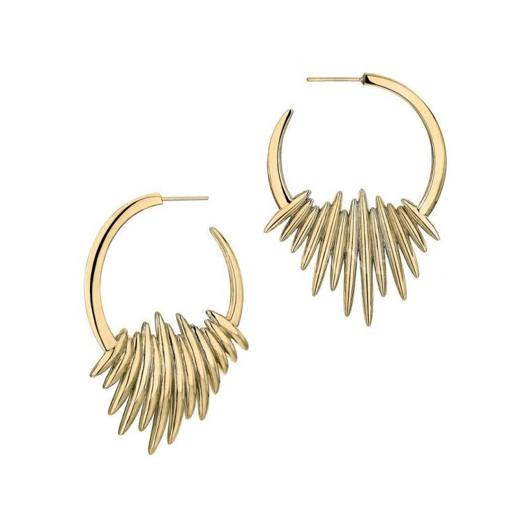 Shaun Leane Quill Vermeil 18ct Yellow Gold Plated Sterling Silver Hoop Earring - Gold