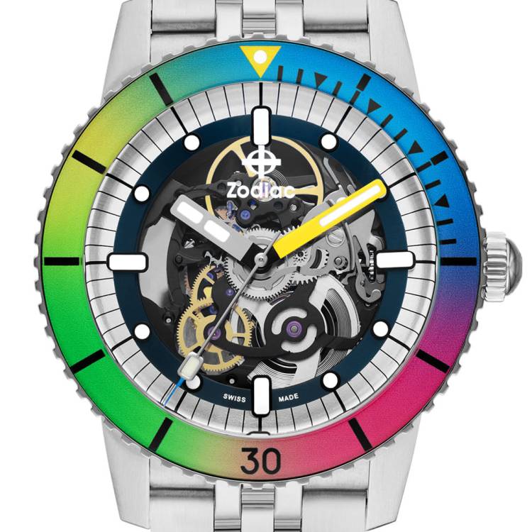 Zodiac Watch Super Sea Wolf Skeleton 6-15 Limited Edition D
