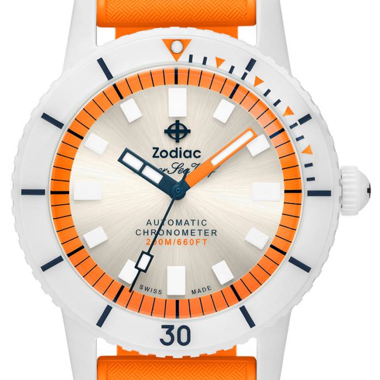 Zodiac Watch Super Sea Wolf Ceramic Orange D