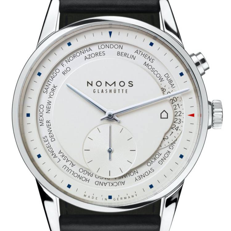 Nomos Glashutte Watch Zurich Weltzeit Sapphire Crystal - White