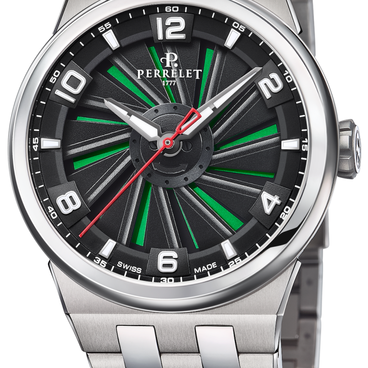 Perrelet Watch Turbine Titanium 41 Green Bracelet