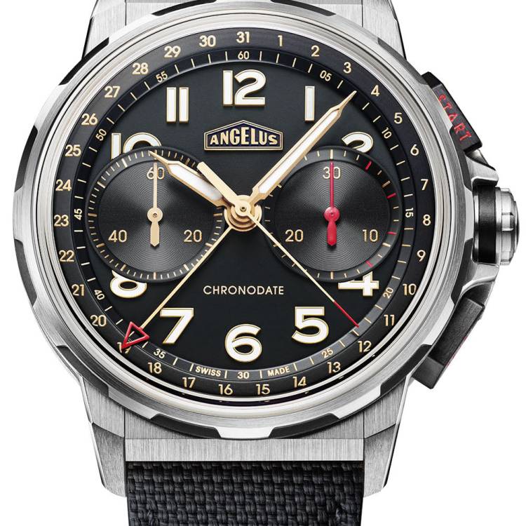 Angelus Watch Chronodate Titanium Black Rubber