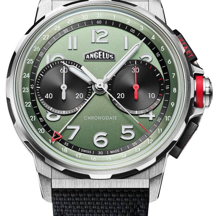 Angelus Watch Chronodate Titanium Green Rubber