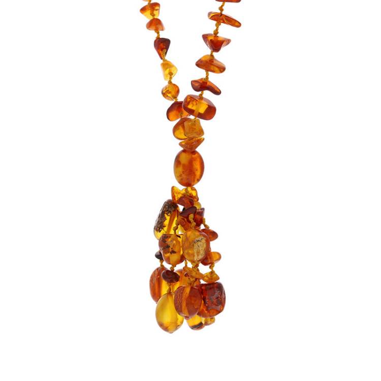 Amber Multi Beaded Necklace D - Orange