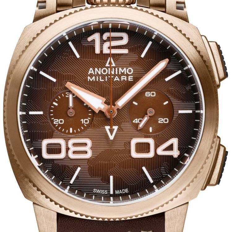 Anonimo Watch Militare Alpina Camouflage Brown Limited Edition - Brown