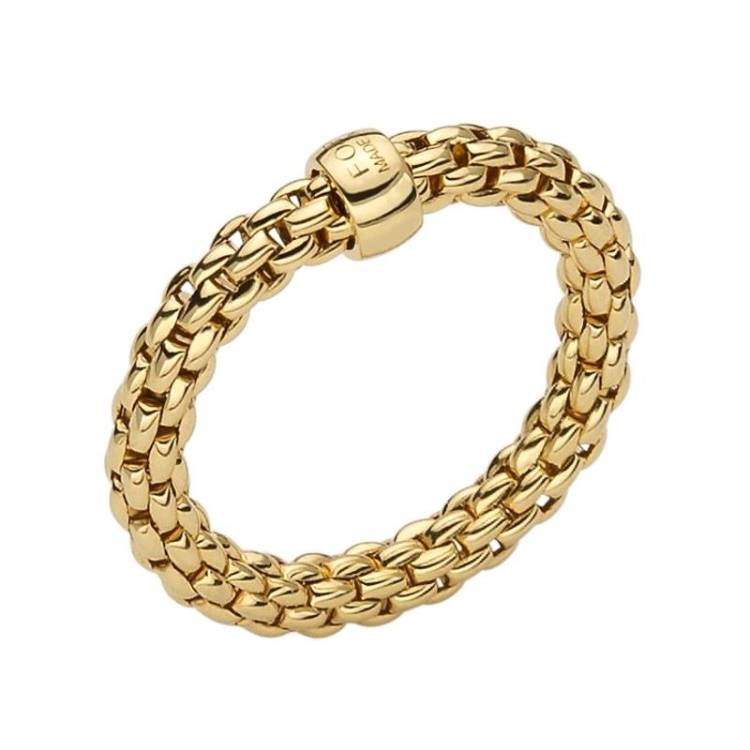 Fope Flex'it Essentials 18ct Yellow Gold Slim Ring - L