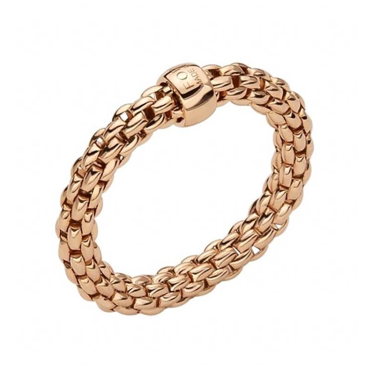 Fope Flex'it Essentials 18ct Rose Gold Slim Ring - XL