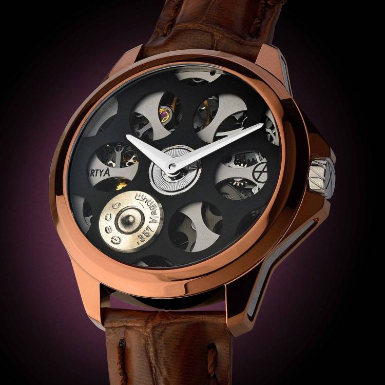 ArtyA Watch Son of a Gun Russian Roulette Choco B&W Limited Edition - Black