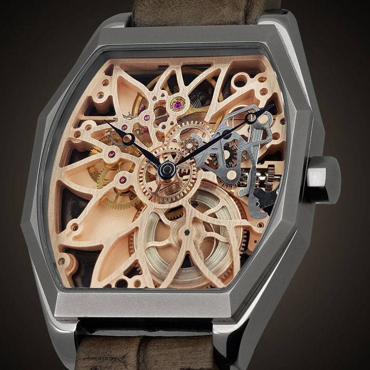 ArtyA Watch Son of Gears Son of Gears Edelweiss Gold On Steel Limited Edition - Black