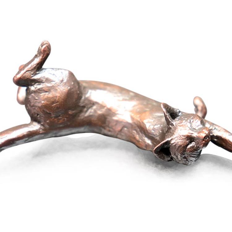 Art In Bronze Cat Dozing Bronze Figurine