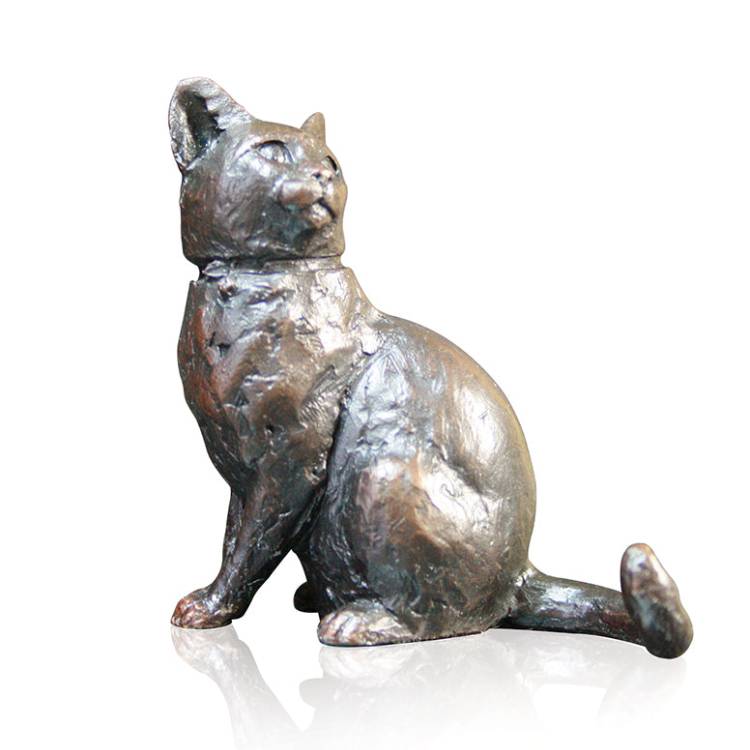 Art In Bronze Cat Sitting Bronze Figurine