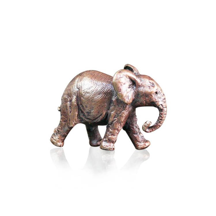 Art In Bronze Butler & Peach Miniature Bronze Elephant Figurine