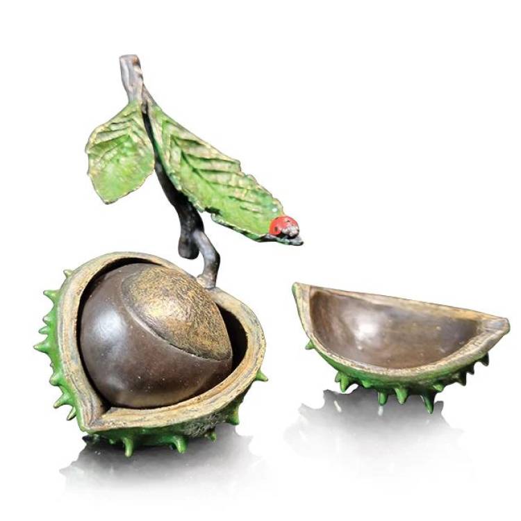 Art In Bronze Conker with Ladybird Figurine