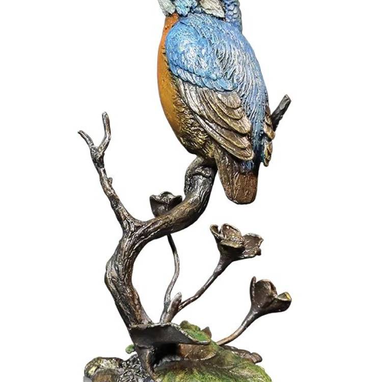 Art In Bronze Kingfisher with Meadow Marsh Figurine