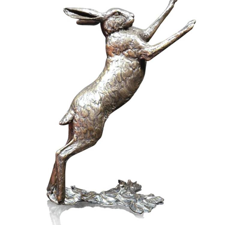 Art In Bronze Large Hare Boxing Figurine