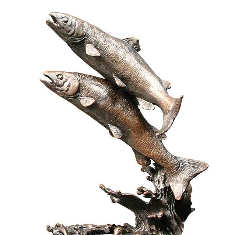 Art In Bronze Salmon Pair Figurine