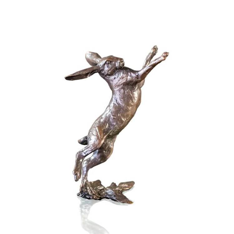 Art In Bronze Small Hare Boxing Figurine